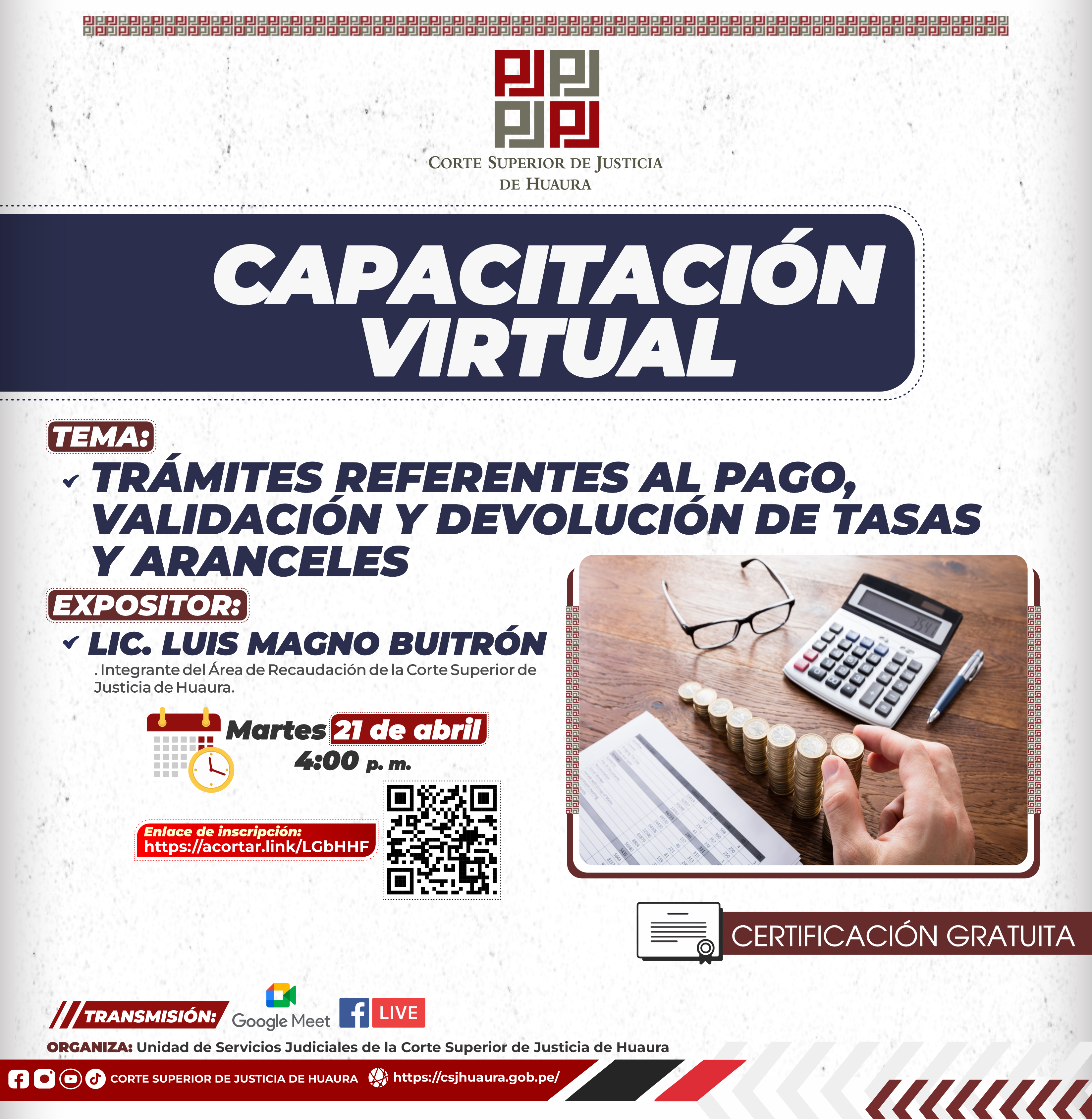 TRÁMITES REFERENTES AL PAGO, VALIDACIÓN Y DEVOLUCIÓN DE TASAS Y ARANCELES