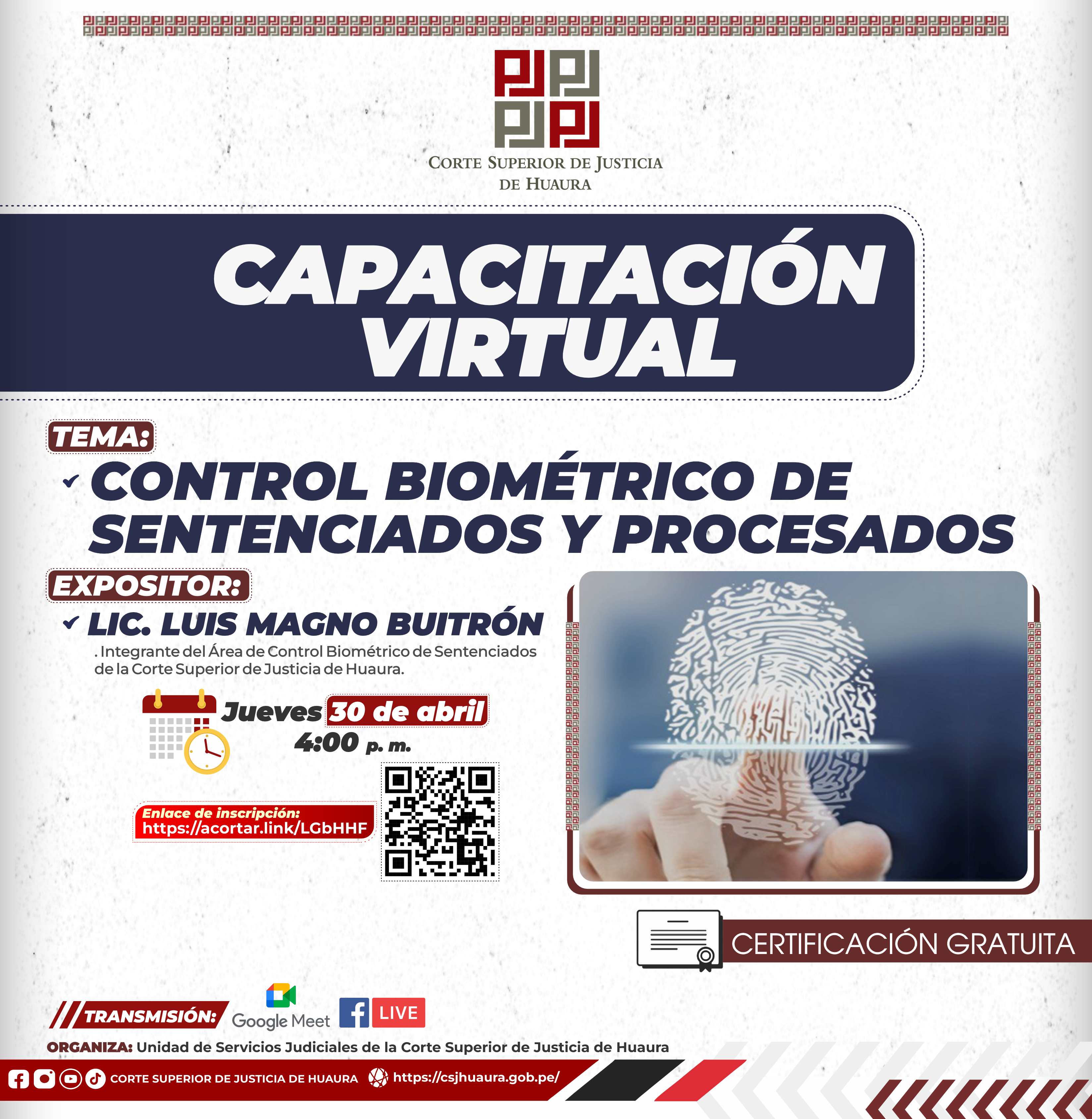 CONTROL BIOMÉTRICO DE SENTENCIADOS Y PROCESADOS