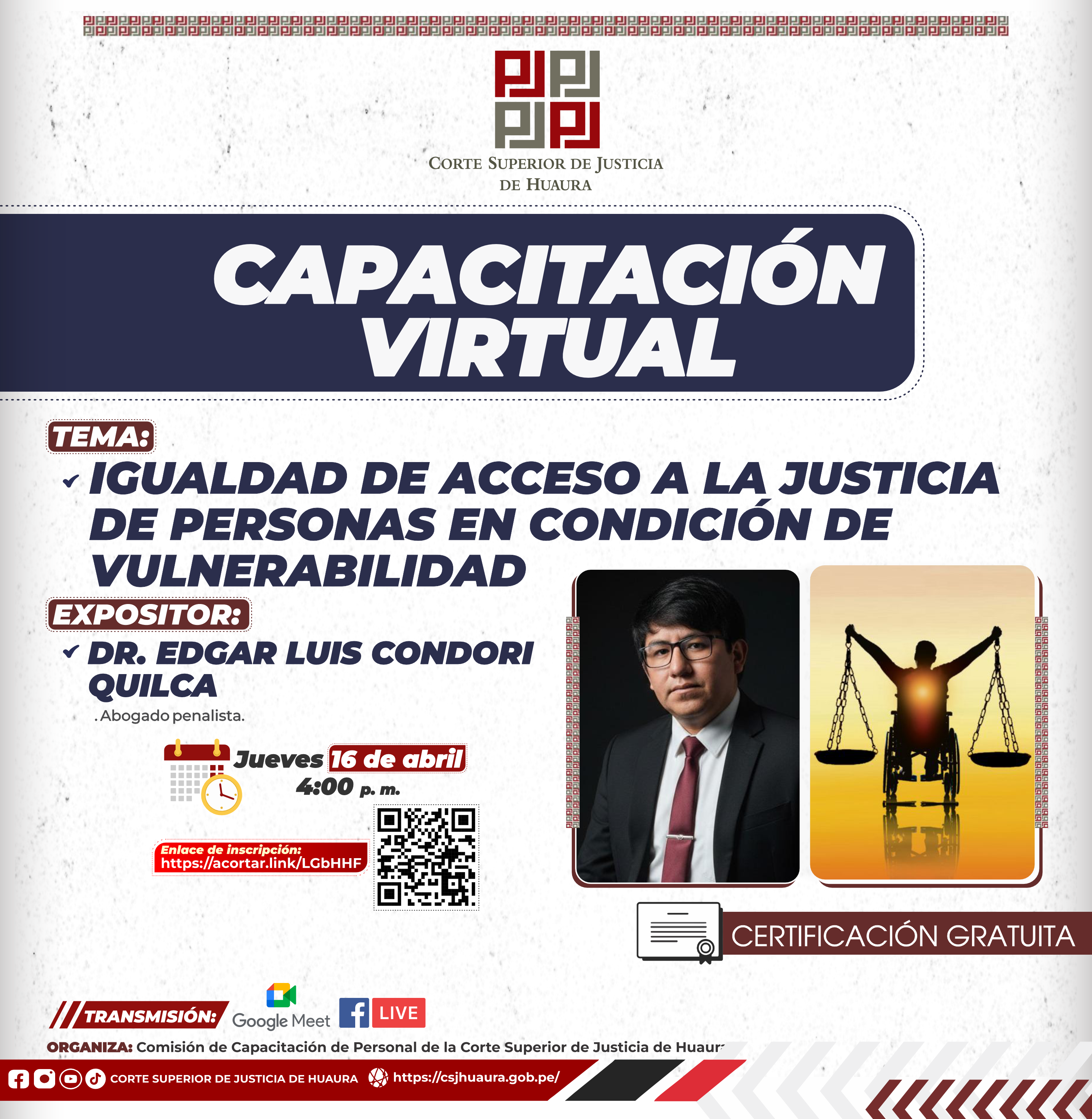 IGUALDAD DE ACCESO A LA JUSTICIA DE PERSONAS EN CONDICIÓN DE VULNERABILIDAD
