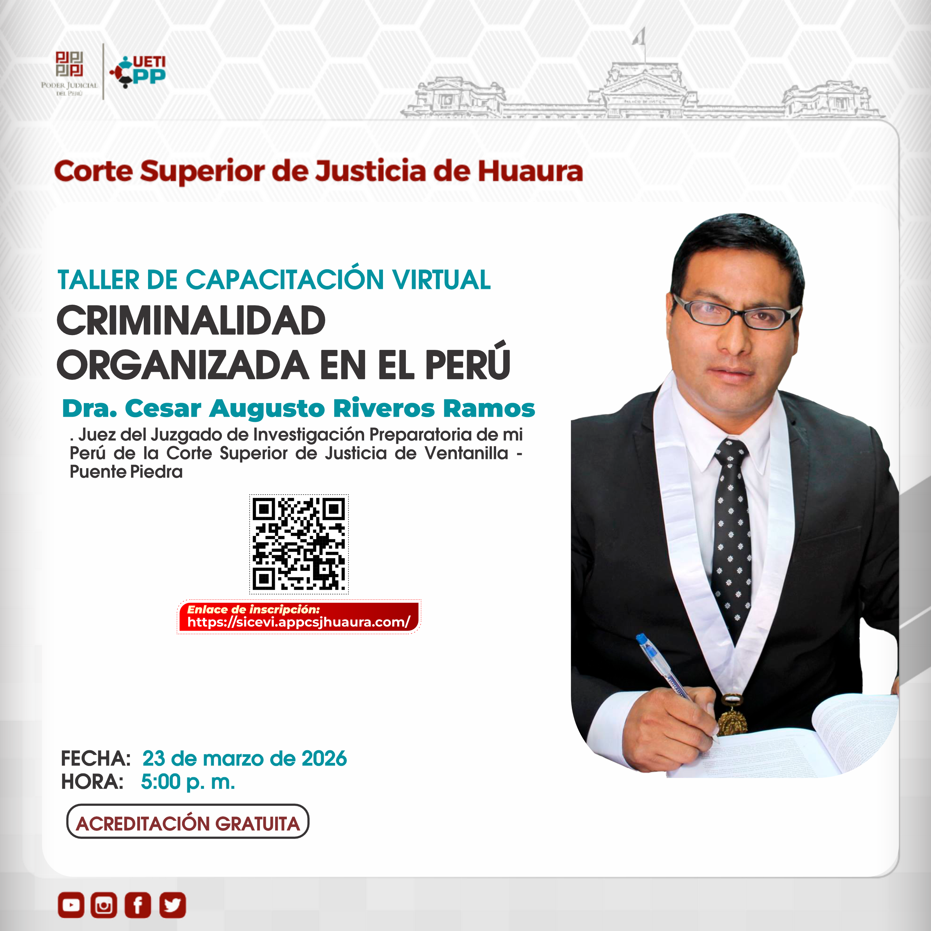 TALLER DE CAPACITACIÓN VIRTUAL : CRIMINALIDAD ORGANIZADA EN EL PERÚ